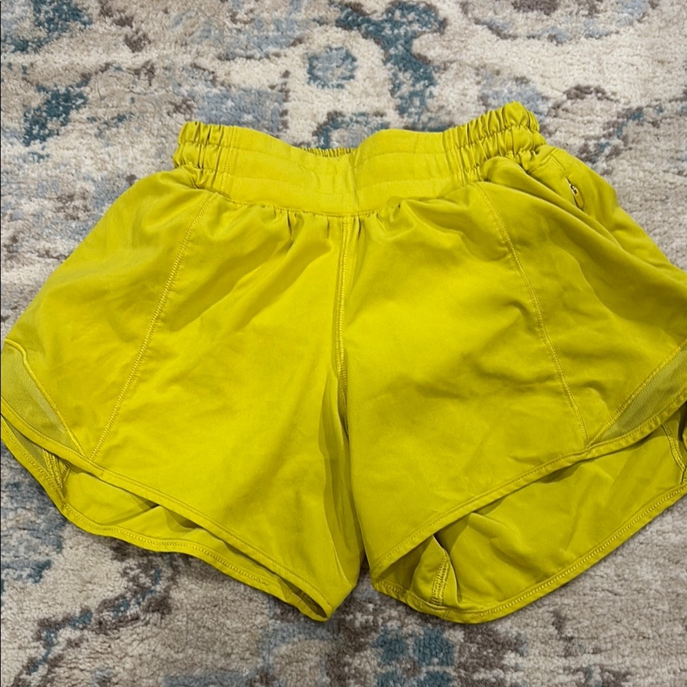 Lululemon Athletica Yellow Athletic Shorts Lightweight Performance
